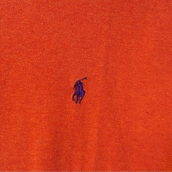 Polo Ralph Lauren Orange Long Sleeve Crewneck Tee Shirt Men's Size XL - Picture 9 of 12